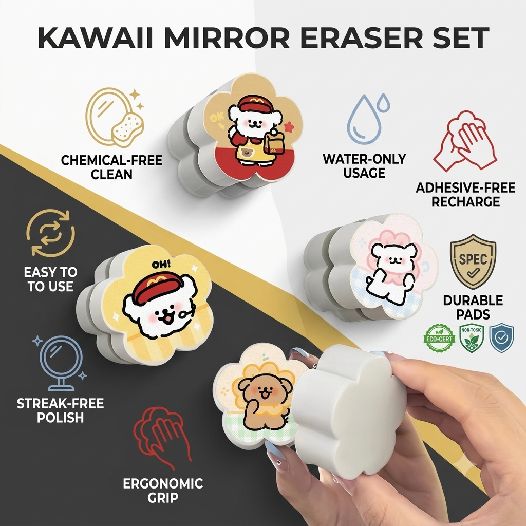 Kawaii Mirror Eraser™ — Stick-On Mini Magic Wiper